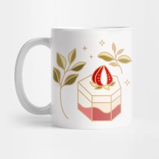 Strawberry Cake and Leaf Branch Mug